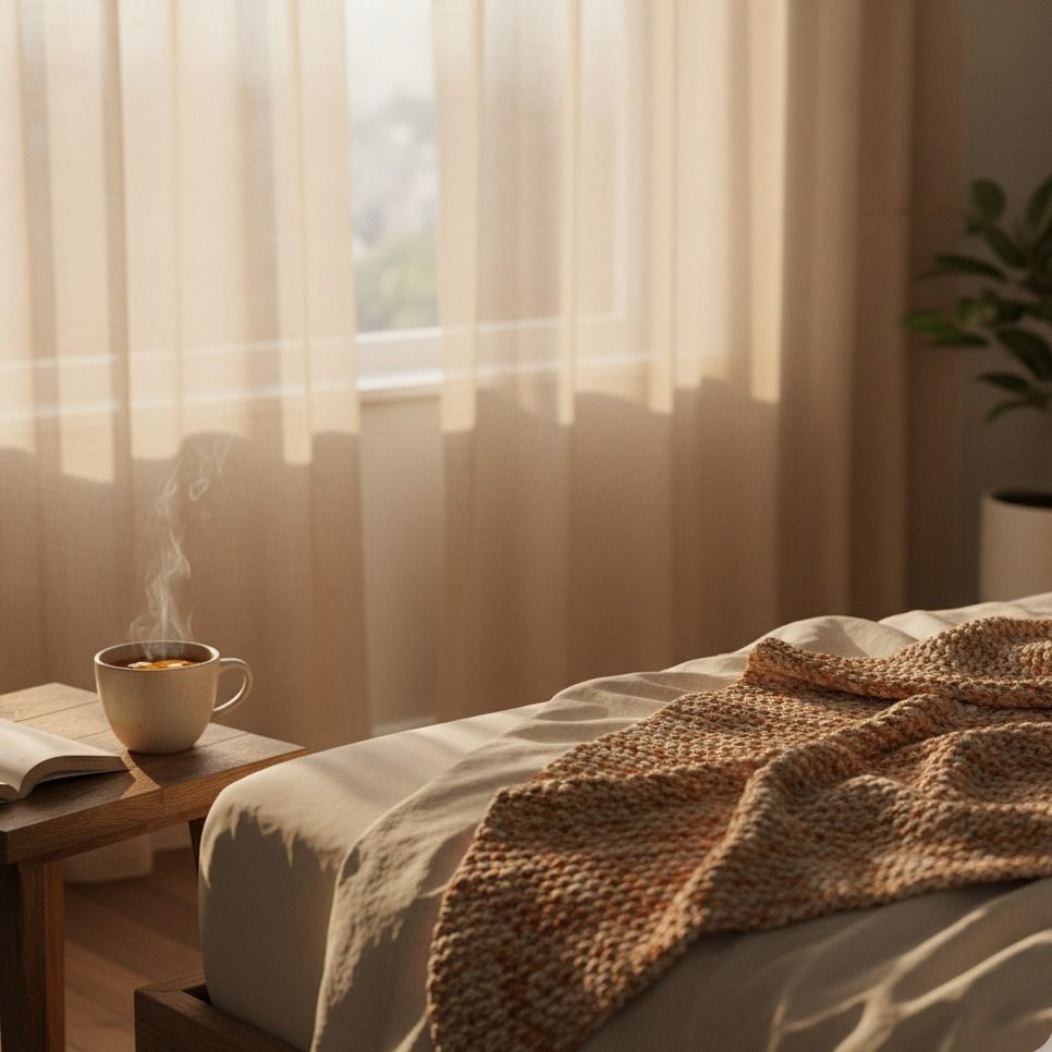 Stille morgenstemning med mykt lys over et rolig landskap